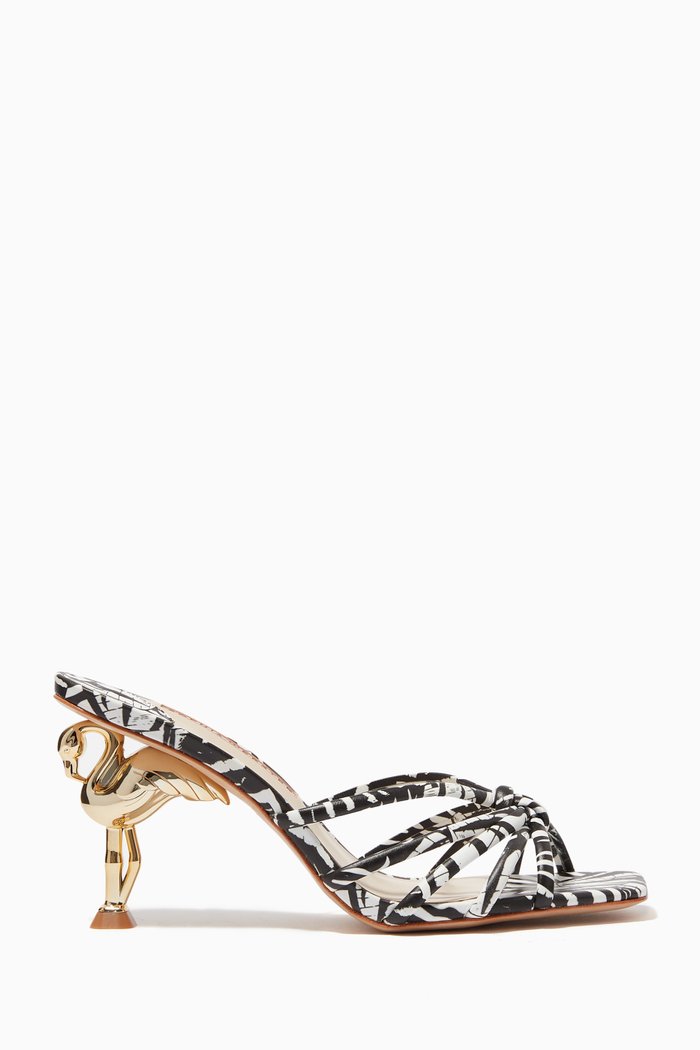 

Flo Flamingo Mules in Leather, Black