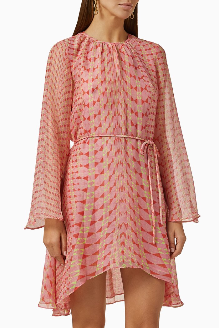 

Petra Mini Dress in Chiffon, Pink