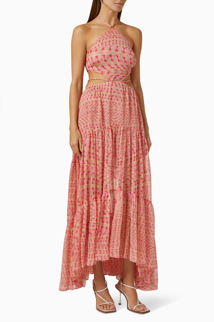 

Dalia Dress in Chiffon, Pink