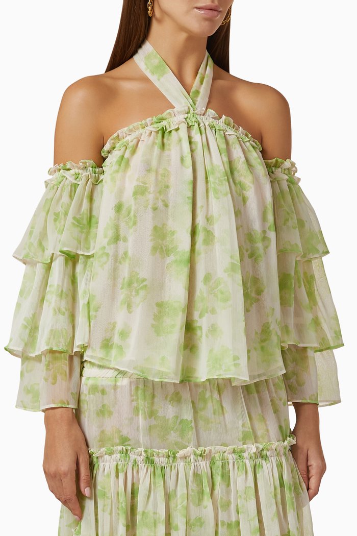 

Ditte Top in Chiffon, Green
