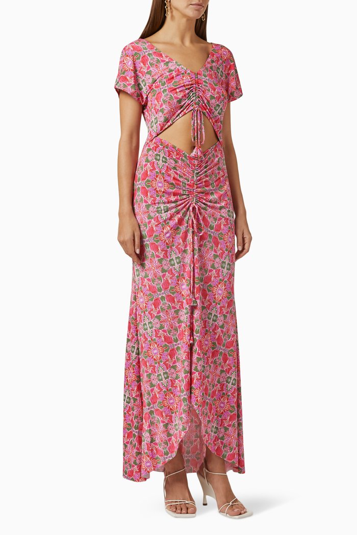 

Carlotta Ruched Dress, Purple