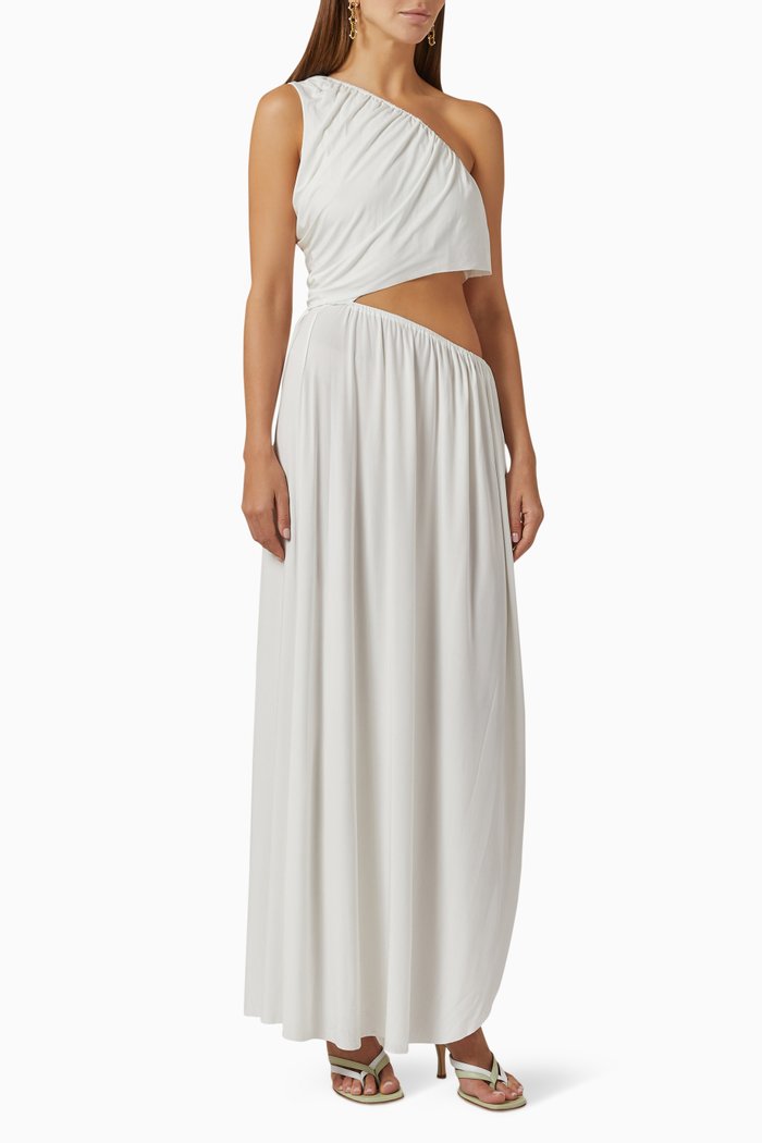 

Calliope One-shoulder Maxi Dress, Neutral