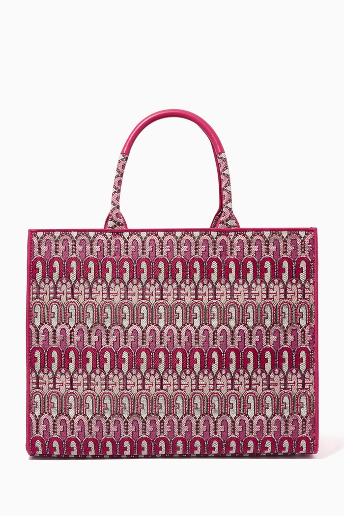 

Opportunity Large Tote Bag in Logo Jacquard, Pink