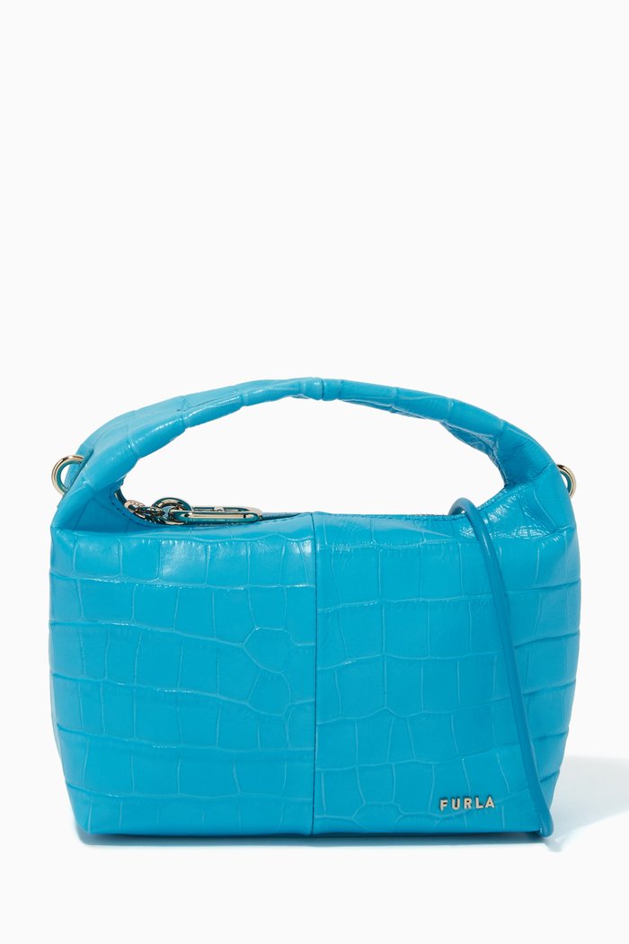 

Ginger Mini Bag in Calfskin, Blue