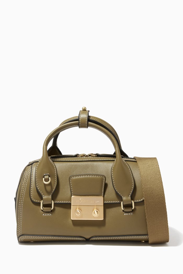 Pashli Duffle Shoulder Bag in Smooth Leather, Brown