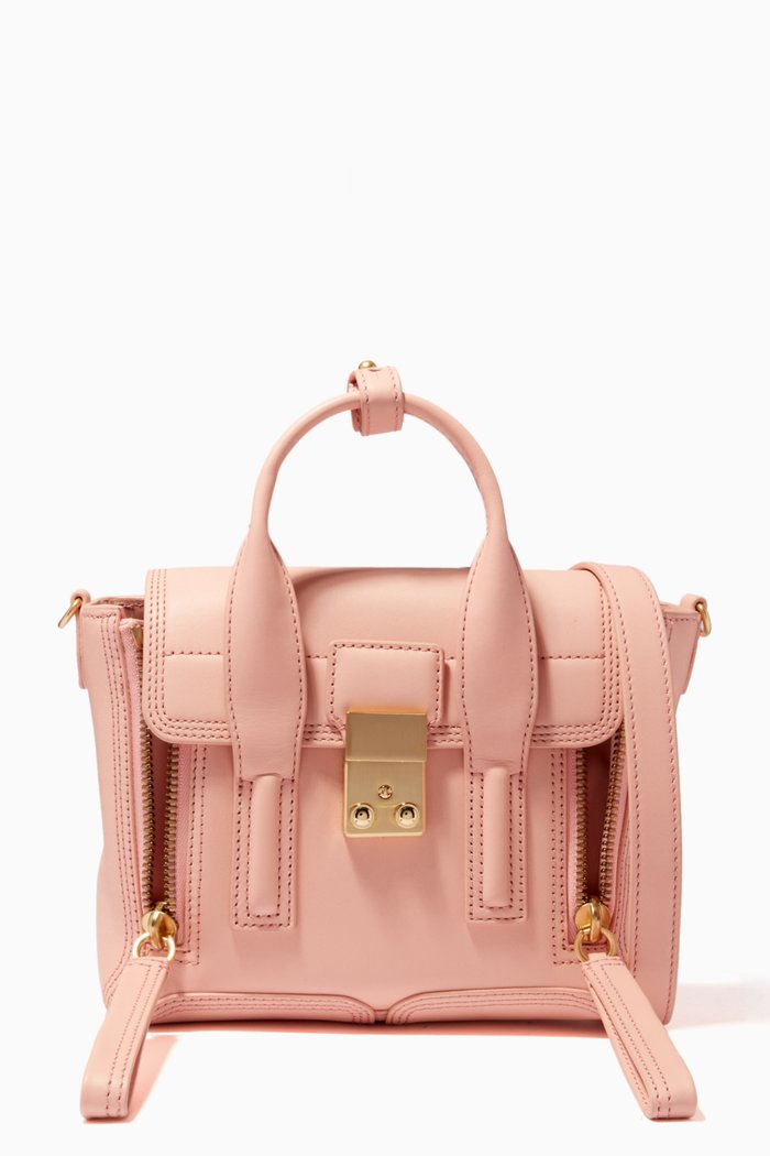 

Pashli Mini Satchel Bag in Shiny Leather, Pink