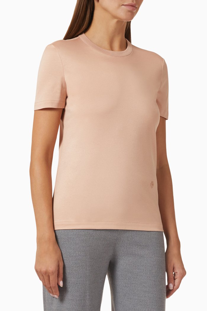 Girocollo T-shirt in Cotton, Pink