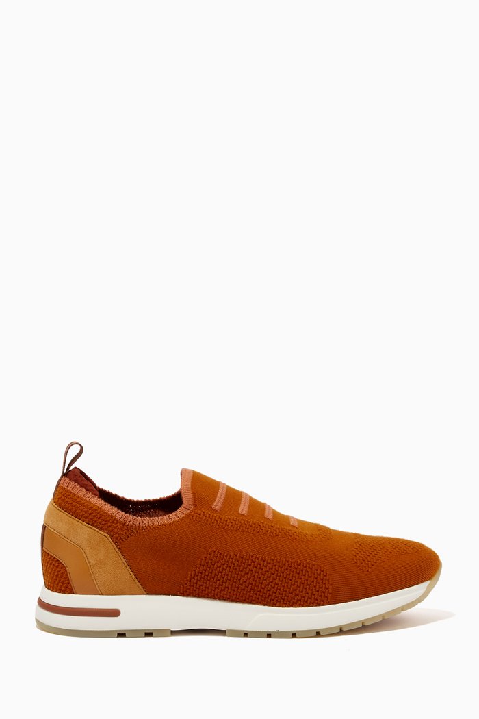 

Flexy Slip-on Sneakers in Virgin Wool Knit, Brown