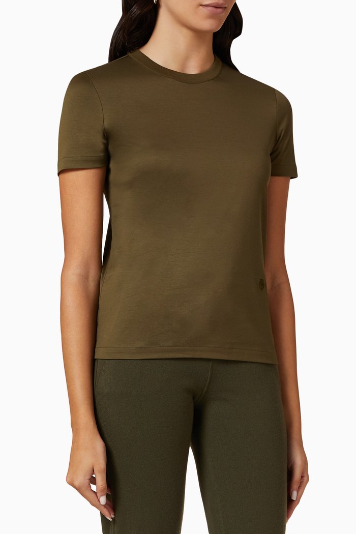 

My-T Roundneck T-shirt in Cotton, Brown