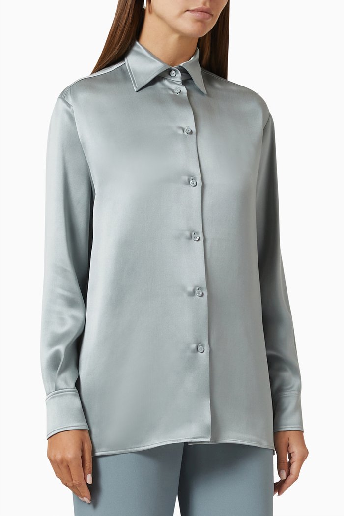 

Diletta Shirt in Silk-satin, Grey