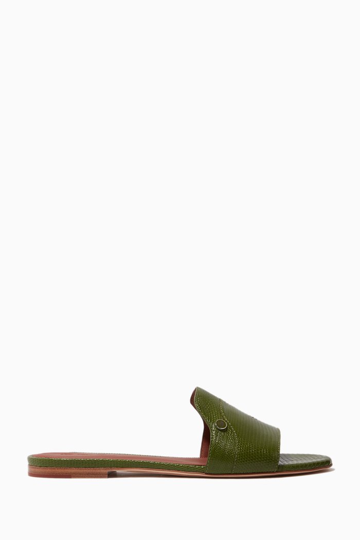 Sesia Flats in Lizard Leather, Green