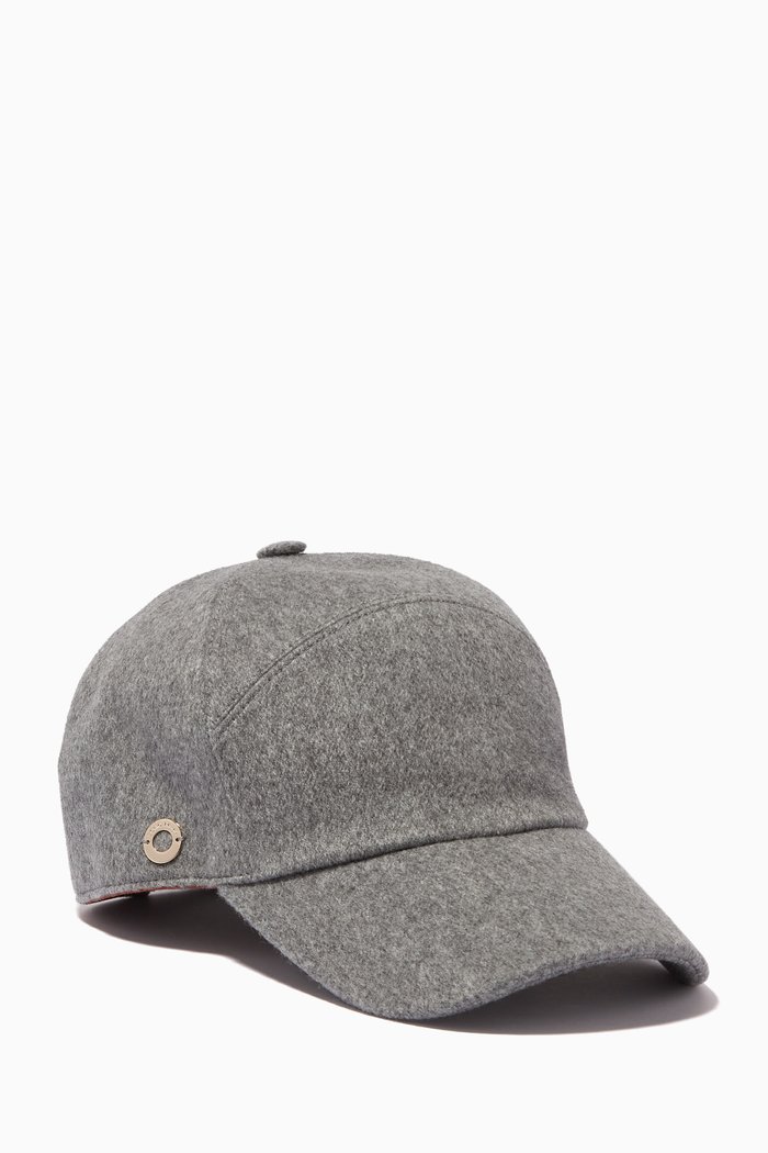 Logo Plate Baseball Cap in Cashmere, Grey