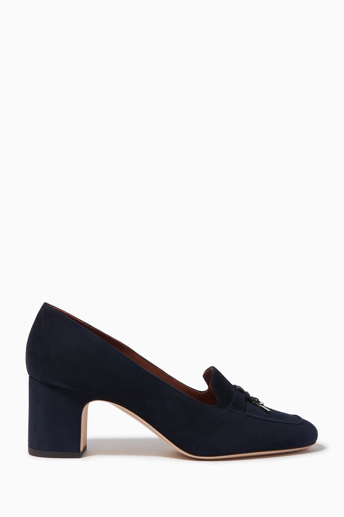 

Charms Loafer Pumps in Suede, Blue
