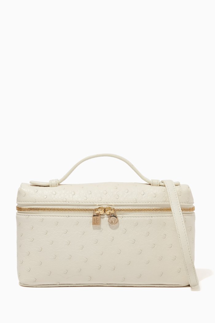 

Extra Pocket L19 Clutch in Calfskin Leather, White