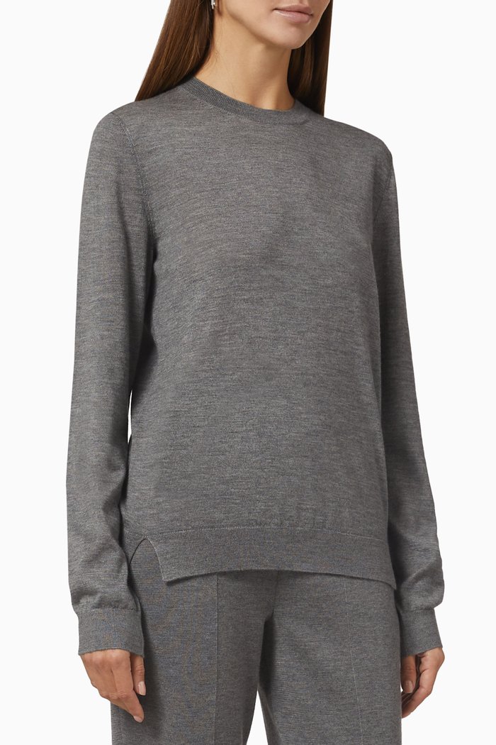 

Crewneck Long-sleeve Sweater, Grey