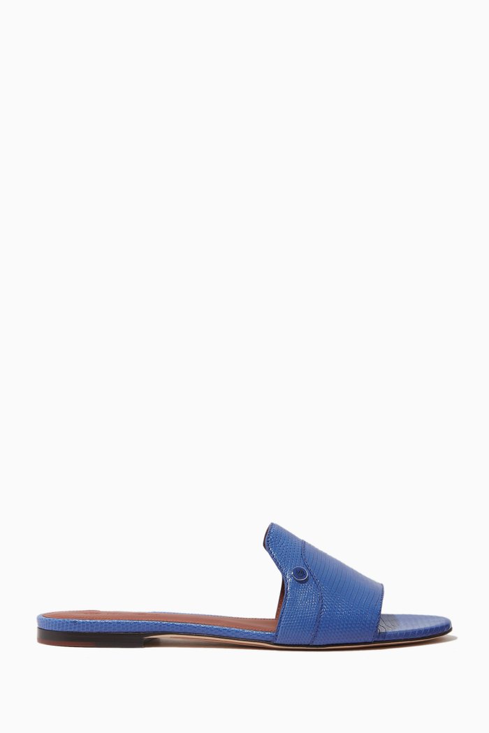 

Sesia Flats in Lizard Leather, Blue