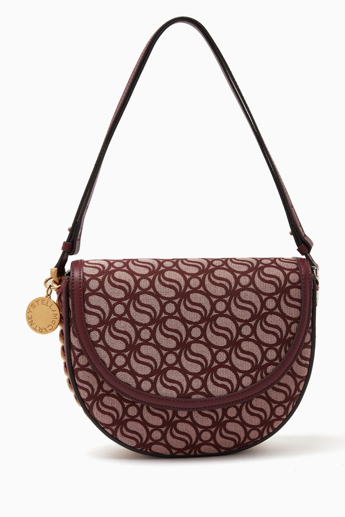 

Frayme Medium S-Wave Flap Shoulder Bag, Burgundy