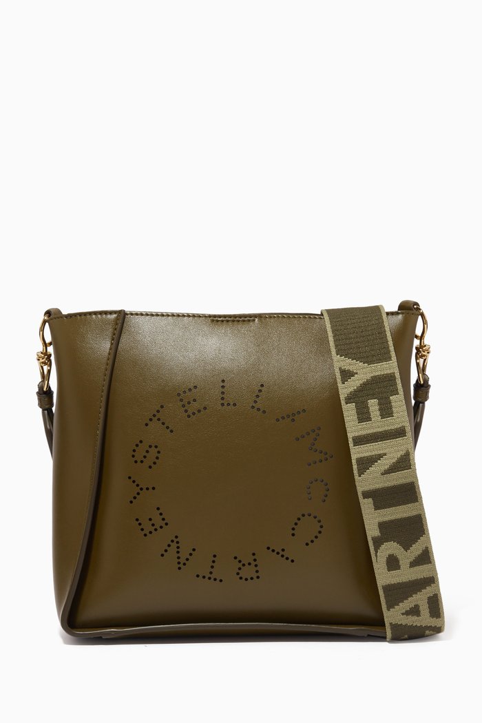 

Mini Stella Logo Shoulder Bag in Eco Alter Nappa, Green