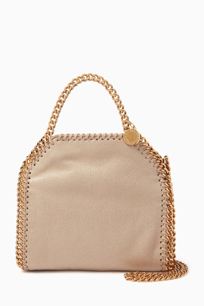 

Tiny Falabella Tote Bag in Eco Shaggy Deer, Neutral