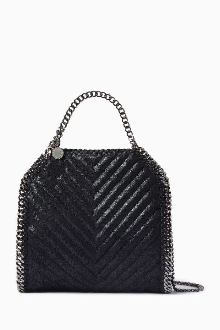 Mini Falabella Tote Bag in Eco Shaggy Deer, Black