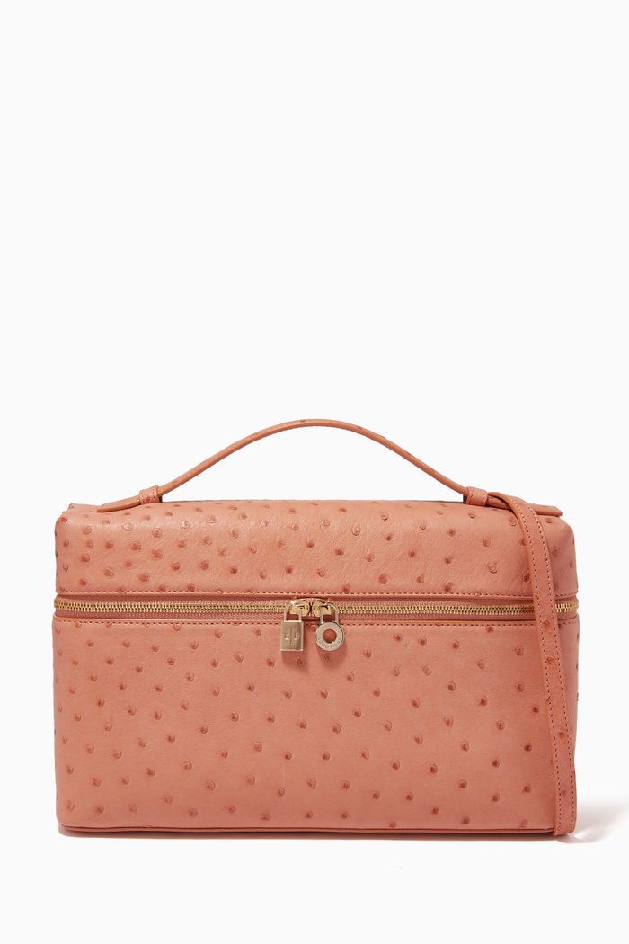Extra Pocket L27 Pouch in Tumbled Calf Leather, Pink