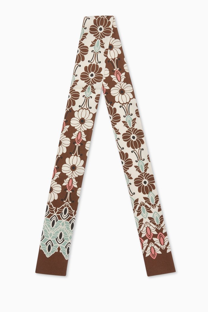 

Tapestry Neck Scarf in Silk Twill, Multicolour