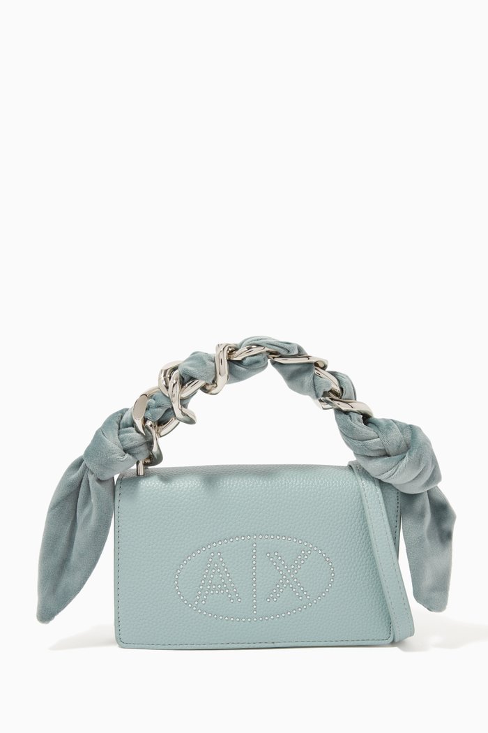 

Perforated Logo Chain Wallet, Green