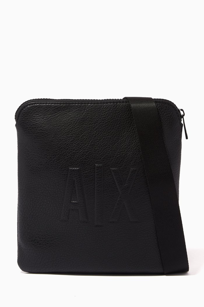 

AX Logo Crossbody Bag, Black