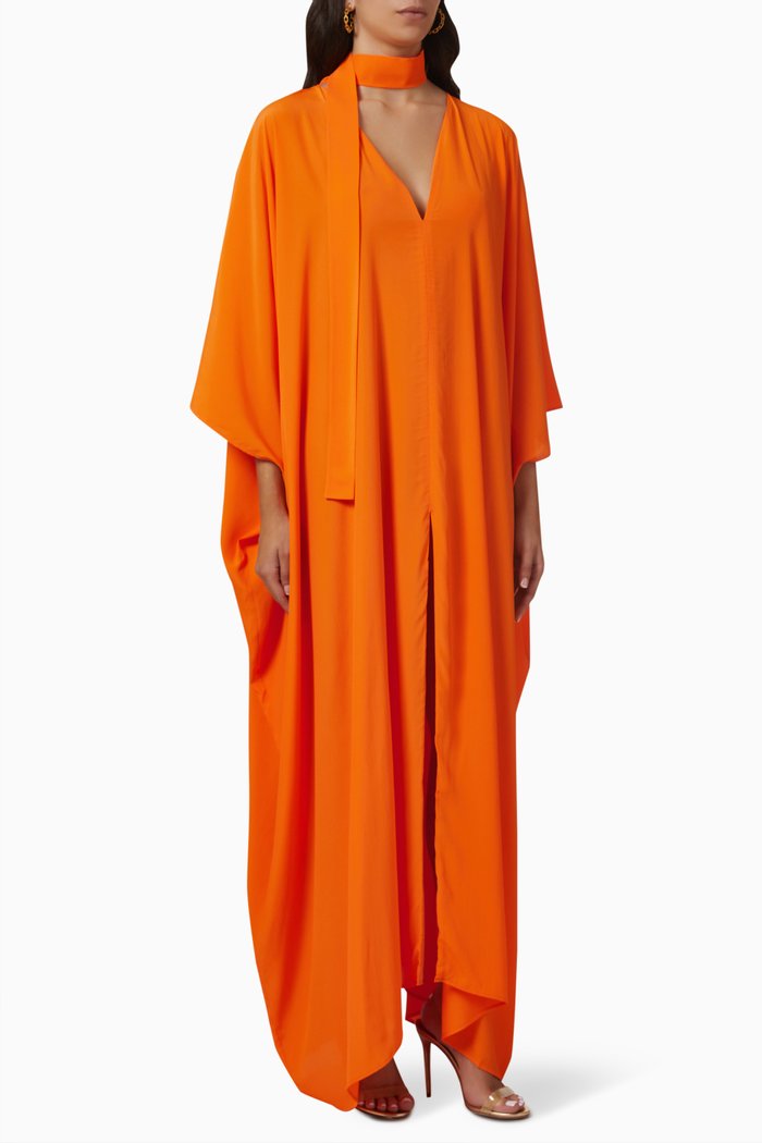 

El Viento Kaftan in Crepe, Orange
