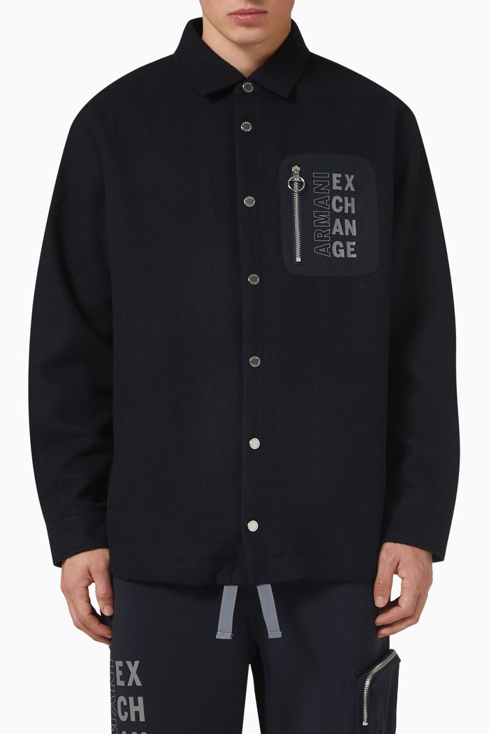 

Utility Pocket Shirt Jacket, Blue