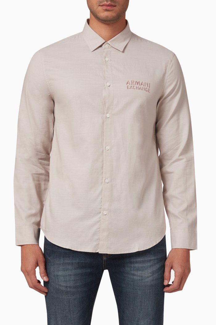 

Logo Printed Shirt in Cotton, White