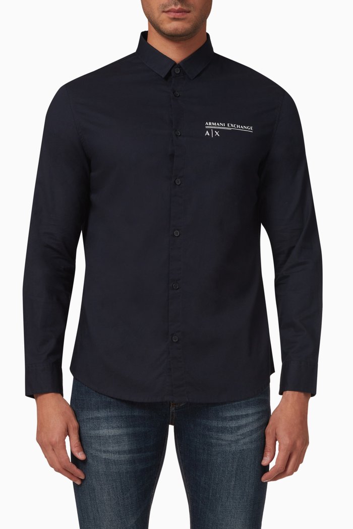 

Logo Shirt in Cotton, Blue