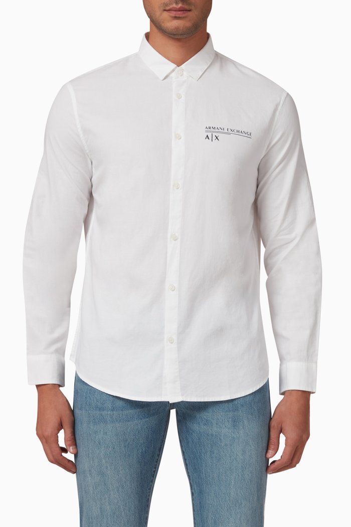 Logo Shirt in Cotton, White