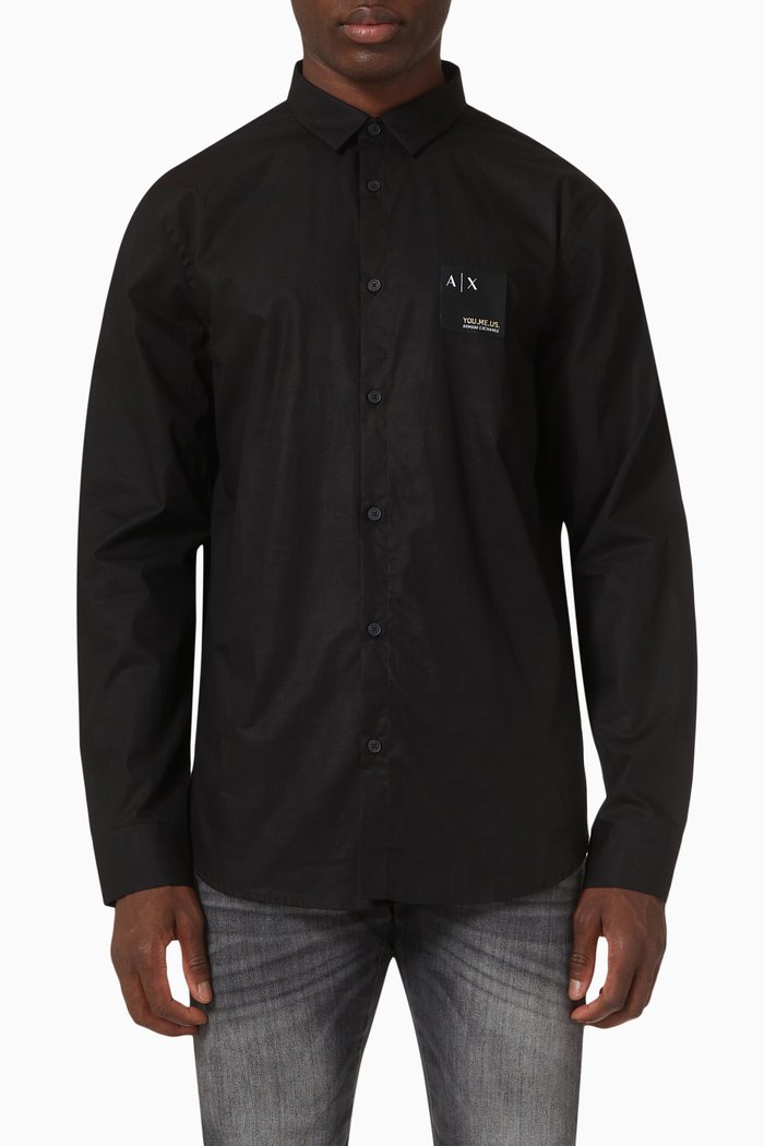 

Logo Shirt in Poplin, Black