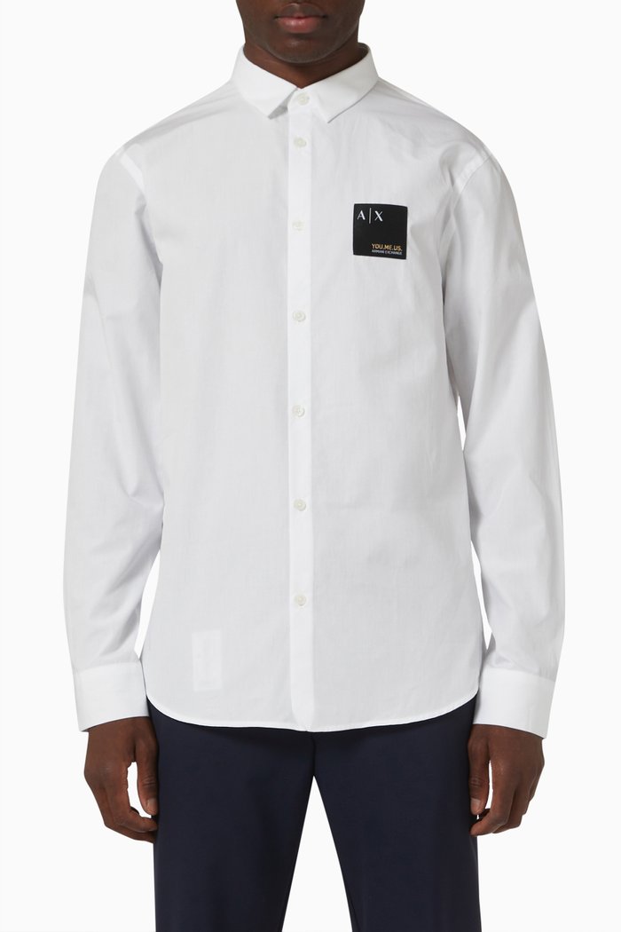 

Logo Shirt in Poplin, White