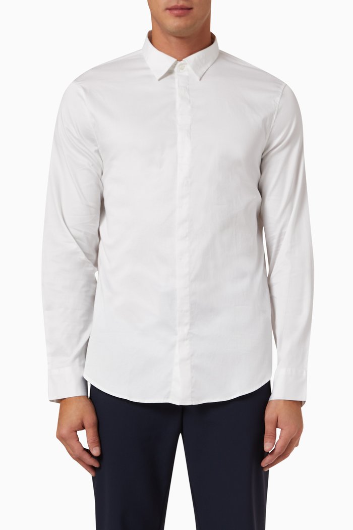 

Slim Fit Shirt in Cotton, White