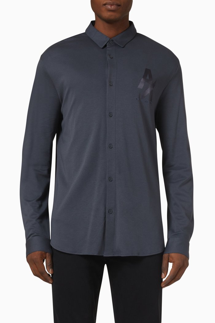 

Logo Long Sleeve Shirt, Grey