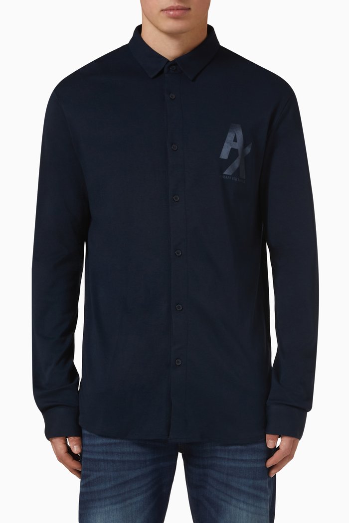 

Logo Long Sleeve Shirt, Blue