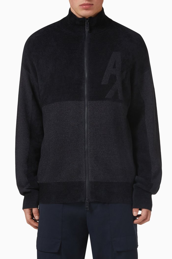 

Logo Knitted Jacket, Blue