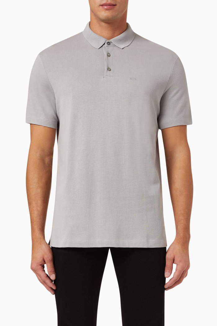 

Logo Polo Shirt in Cotton, Grey