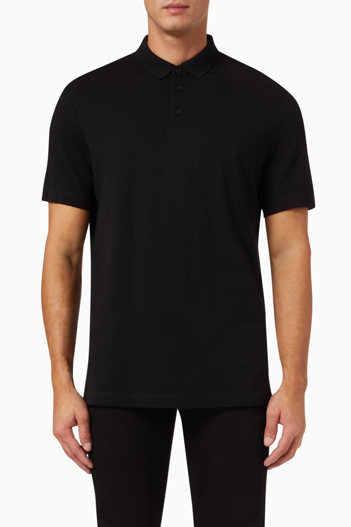 

Logo Polo Shirt in Cotton, Black