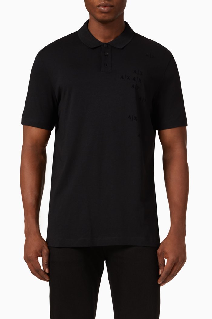 

Logo Polo Shirt in Cotton, Black