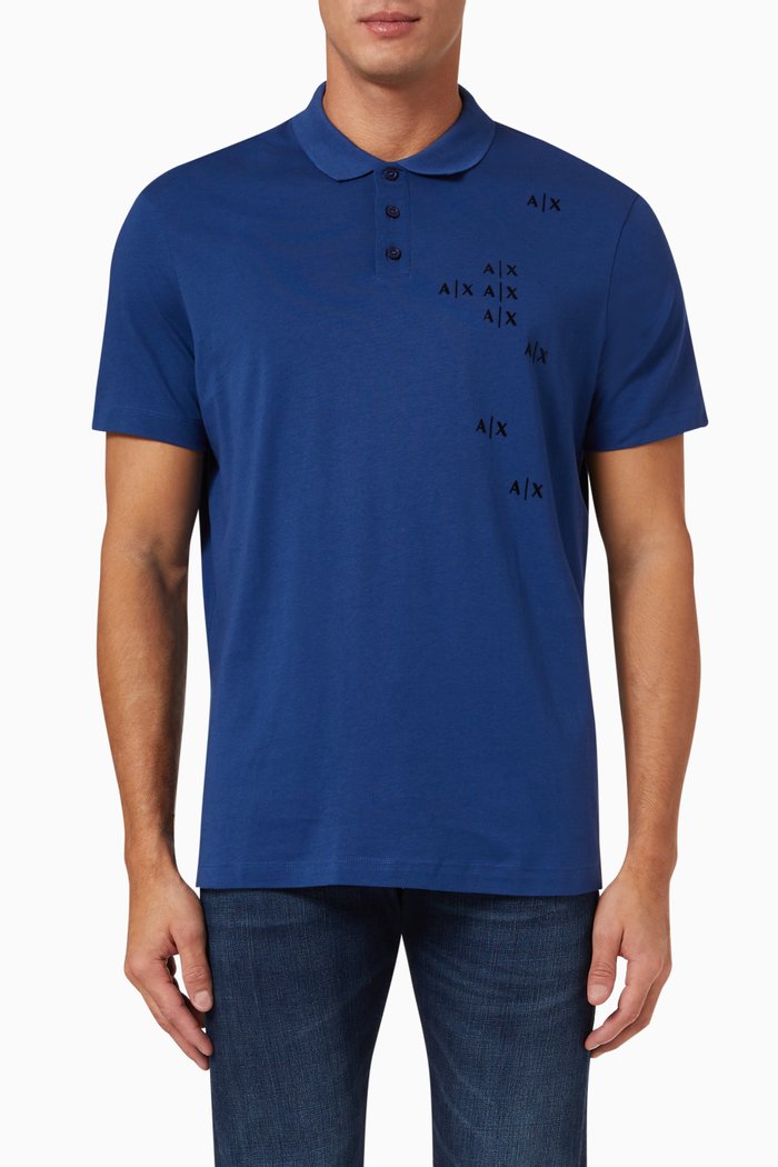 

Logo Polo Shirt in Cotton, Blue