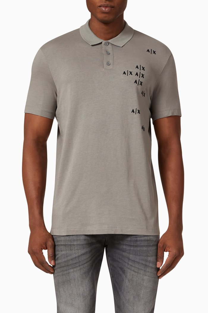 

Logo Polo Shirt in Cotton, Grey