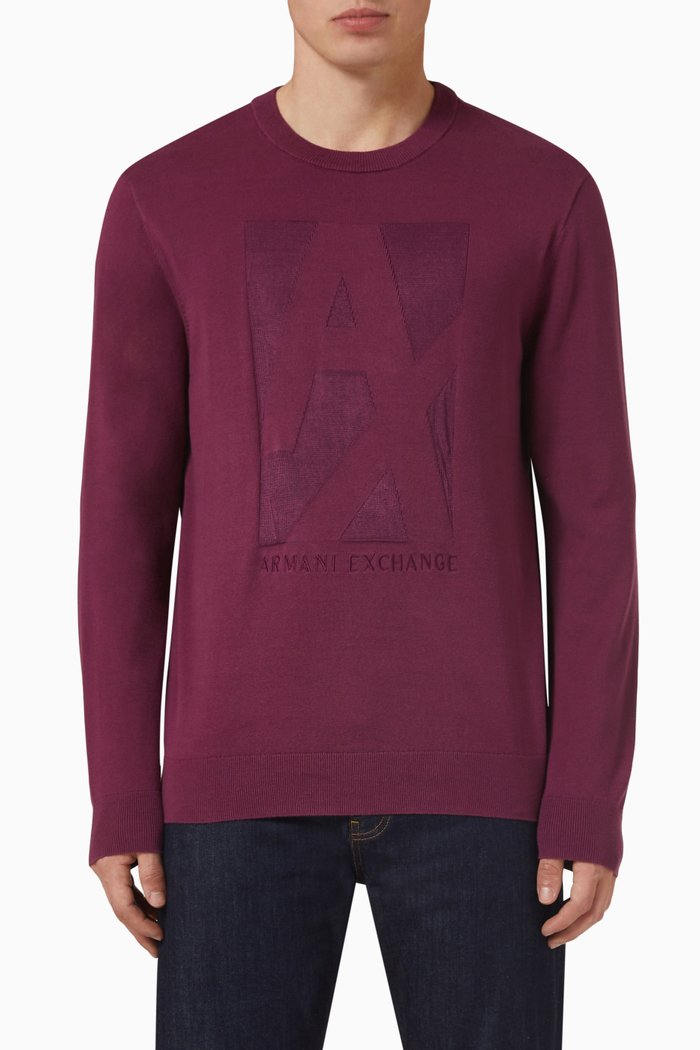 

Logo Long Sleeve Sweater, Burgundy