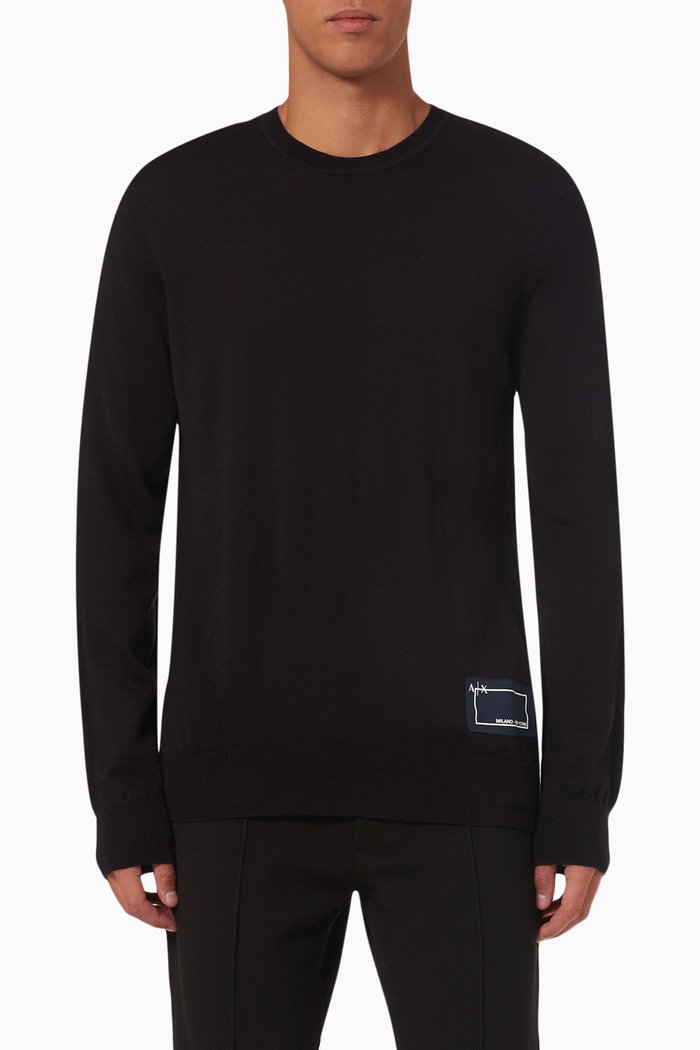 

Logo Crewneck Sweatshirt in Wool-blend, Blue