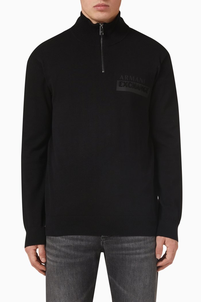 

Logo Half-zip Sweater, Black