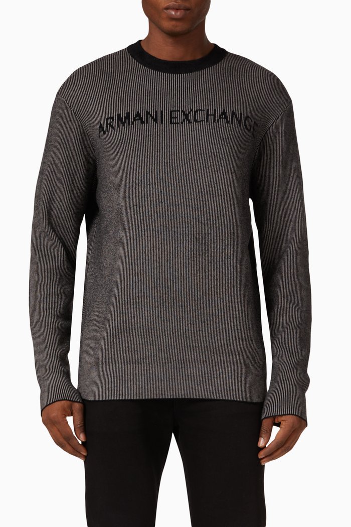 

Logo Print Stripe Sweatshirt, Black