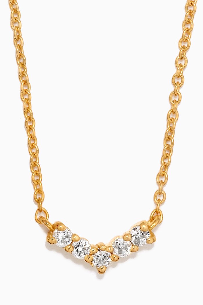 Mini Crown Necklace in 18kt Gold-plated Sterling Silver