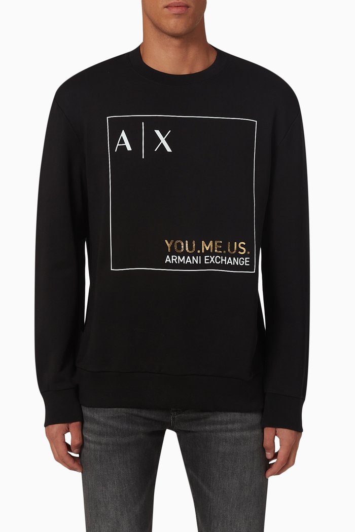 

You.Me.Us Logo Sweatshirt in Organic Cotton, Black